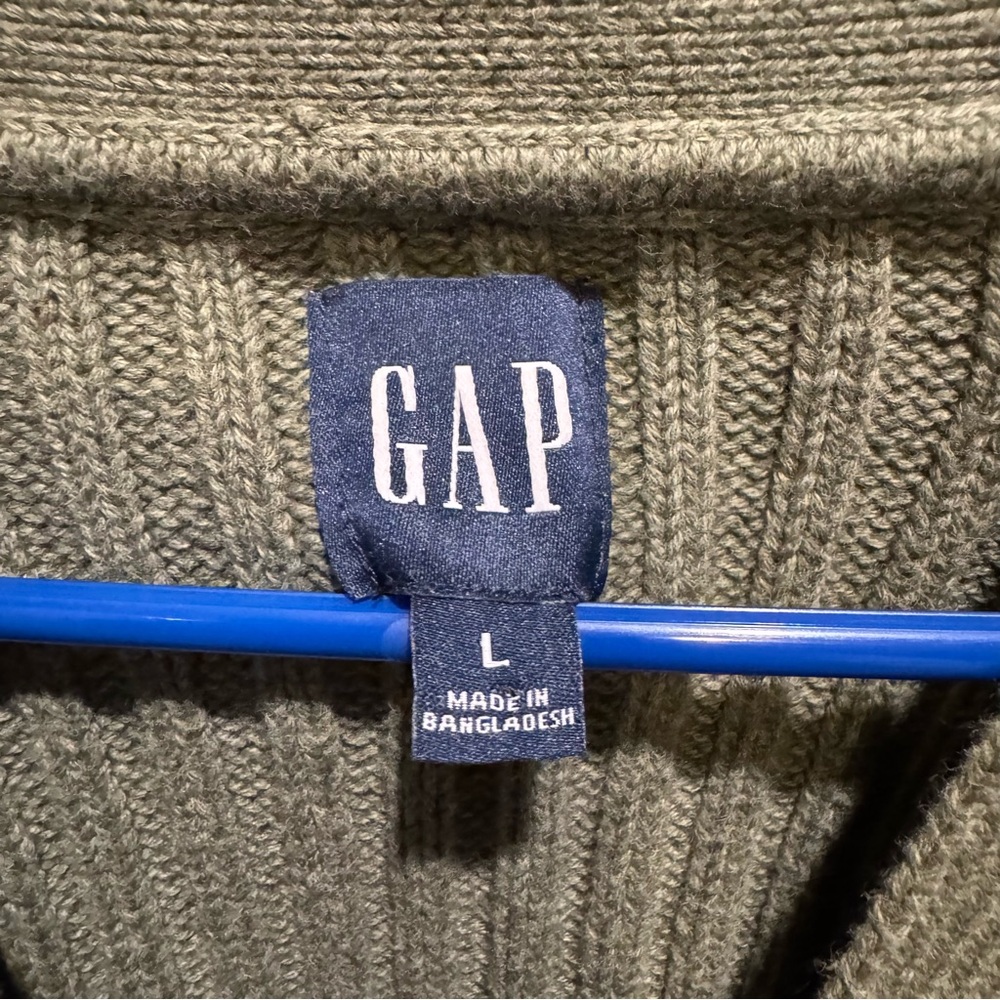 Gap Green Button Cardigan Large - image 4